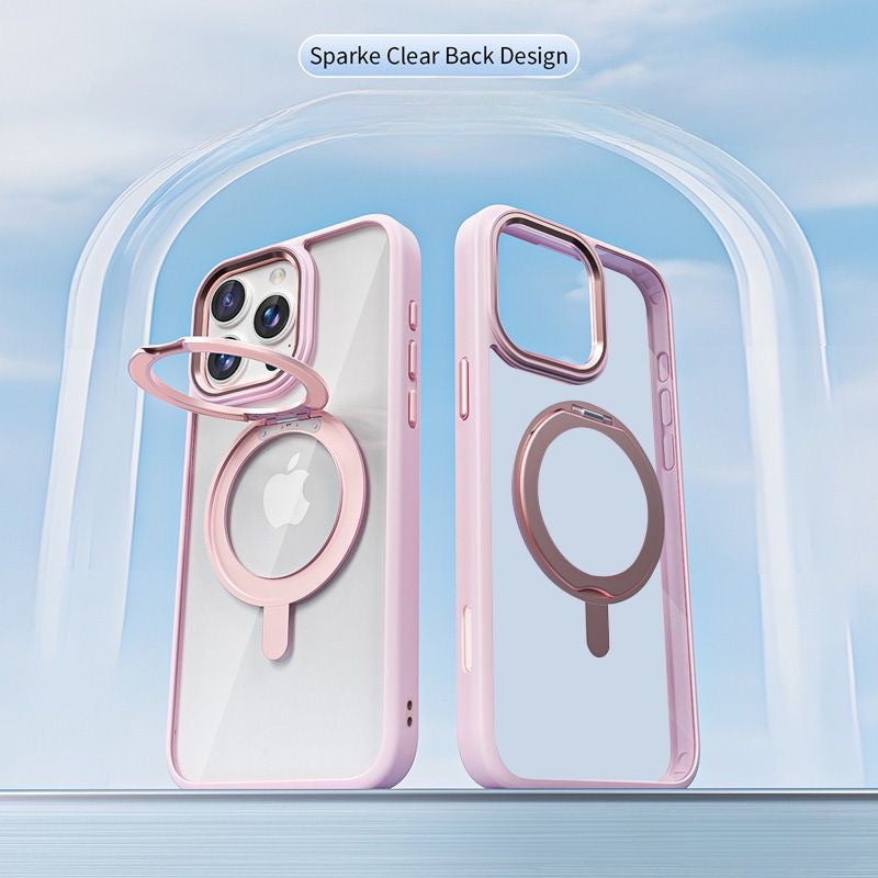Rotating fulcrum skin-feeling magnetic high-transparency iPhone case