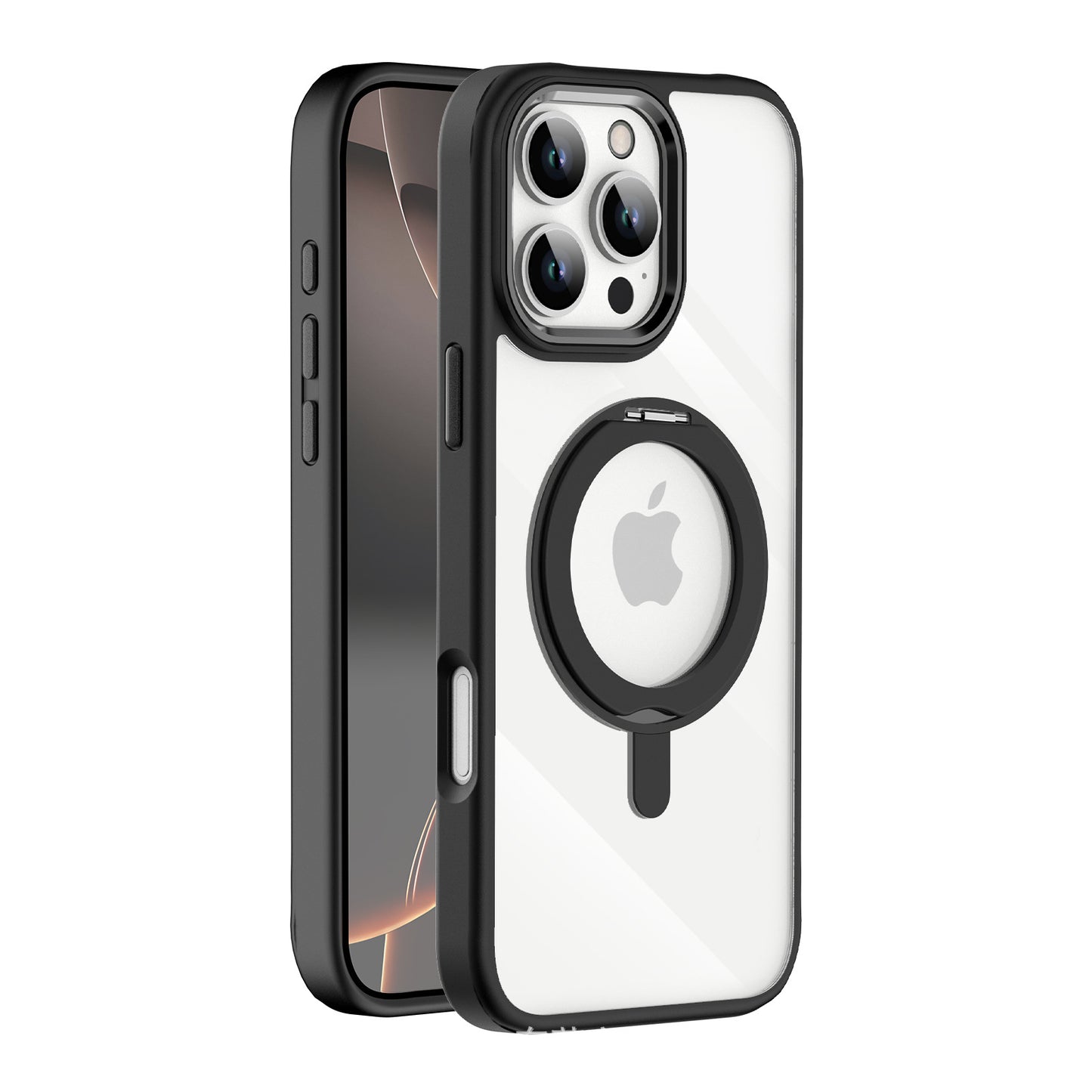 Rotating fulcrum skin-feeling magnetic high-transparency iPhone case