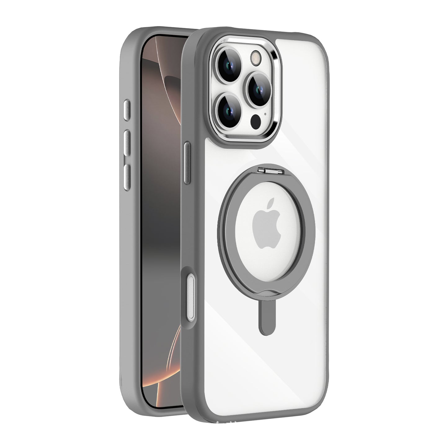 Rotating fulcrum skin-feeling magnetic high-transparency iPhone case