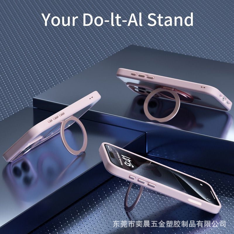 Rotating fulcrum skin-feeling magnetic high-transparency iPhone case