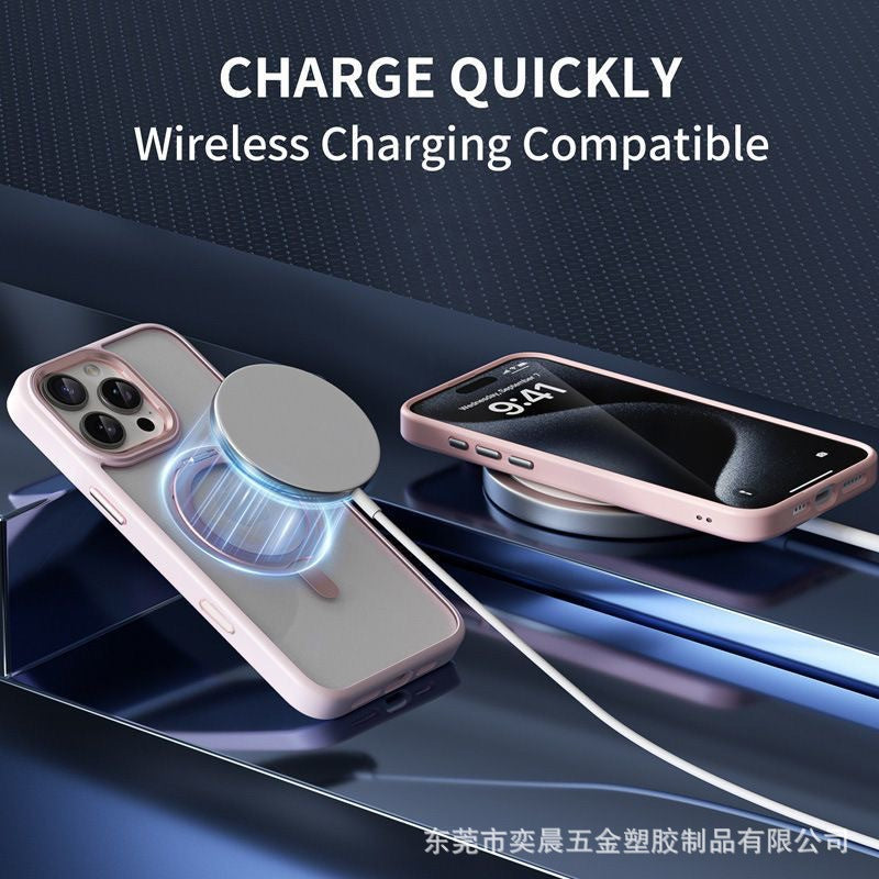 Rotating fulcrum skin-feeling magnetic high-transparency iPhone case