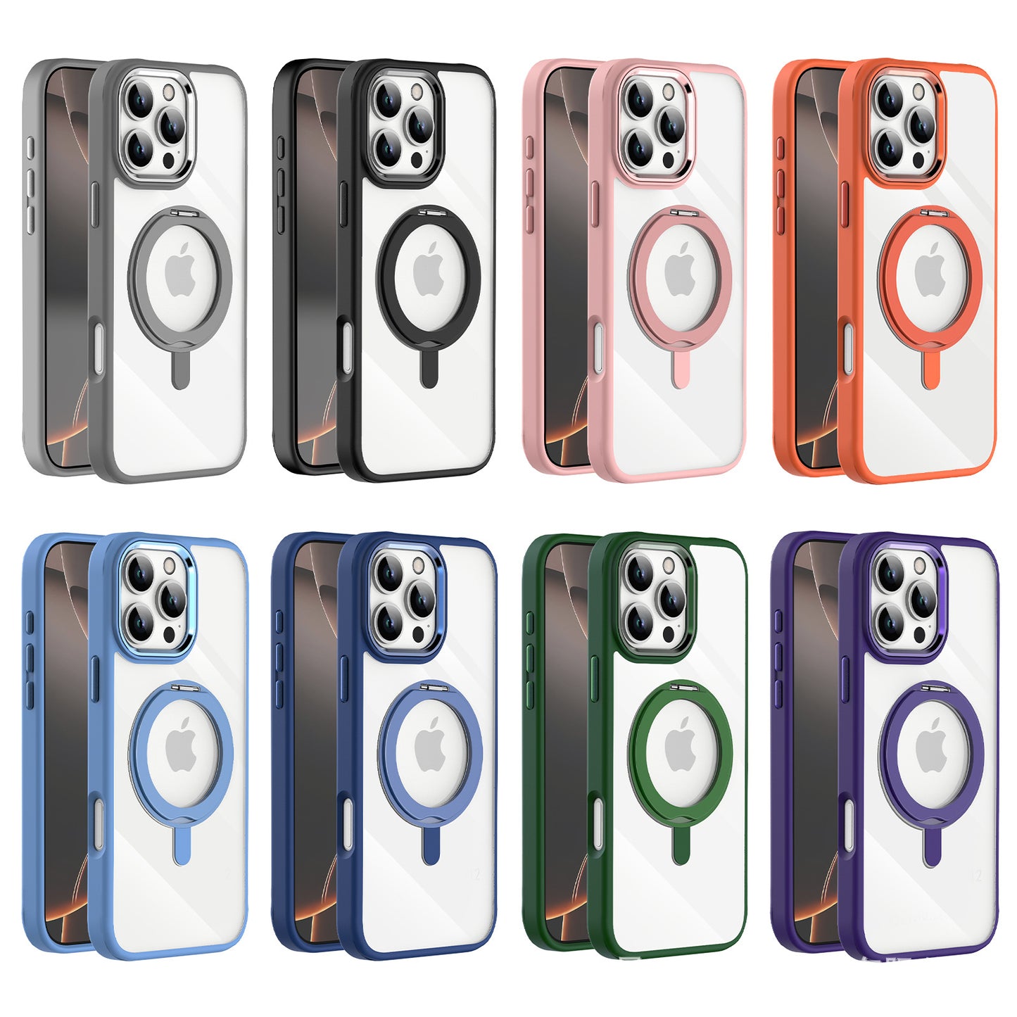 Rotating fulcrum skin-feeling magnetic high-transparency iPhone case